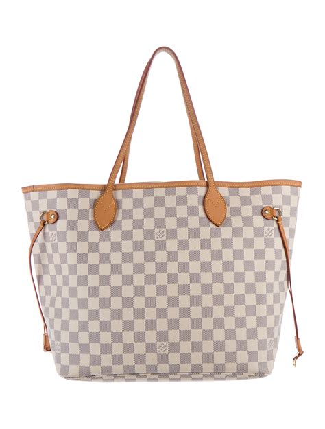 louis vuitton neverfull damier azur patina